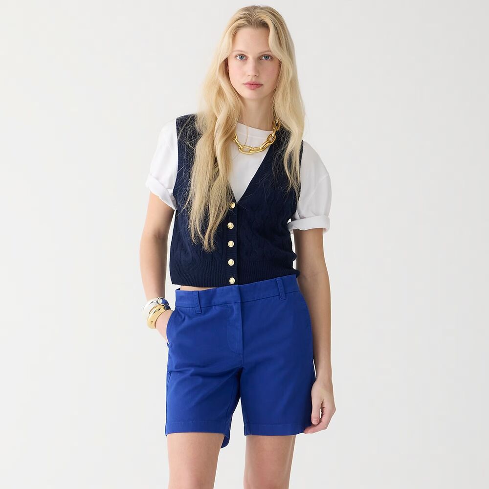 J Crew Stretch Chino Shorts Womens 4 Royal Blue NEW